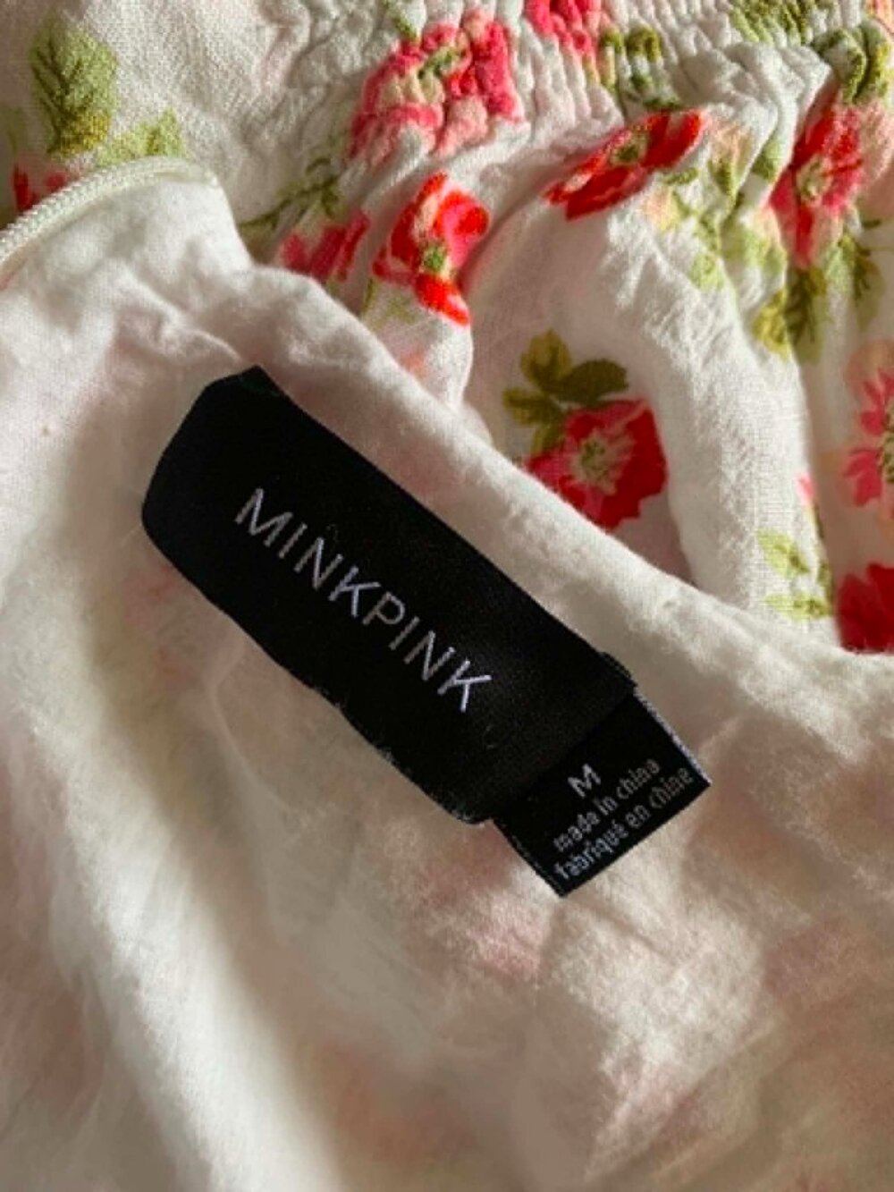 MinkPink Floral Midi Dress Womens Medium Cottagecore Romantic Tea Dress - Picture 7 of 7